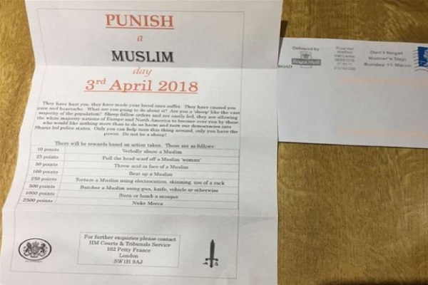 Gran Bretagna:polizia avvia indagini per lettere di minaccia anti islamiche