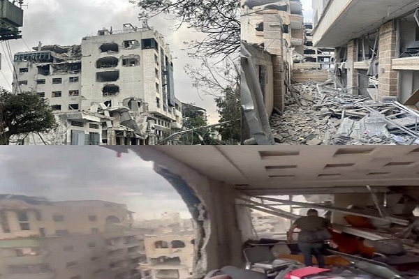 اسرائیل دفتر شبکه العالم را بمباران کرد + فیلم