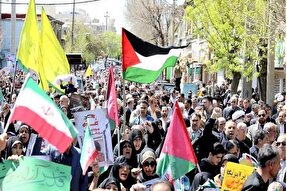 اجتماع مردم کرمانشاه در حمایت از پاسخ مقتدرانه سپاه پاسداران