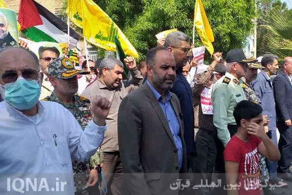 راهپیمایی جامعه شیعی و اهل‌سنت بوشهر در حمایت از مردم بی‌دفاع غزه