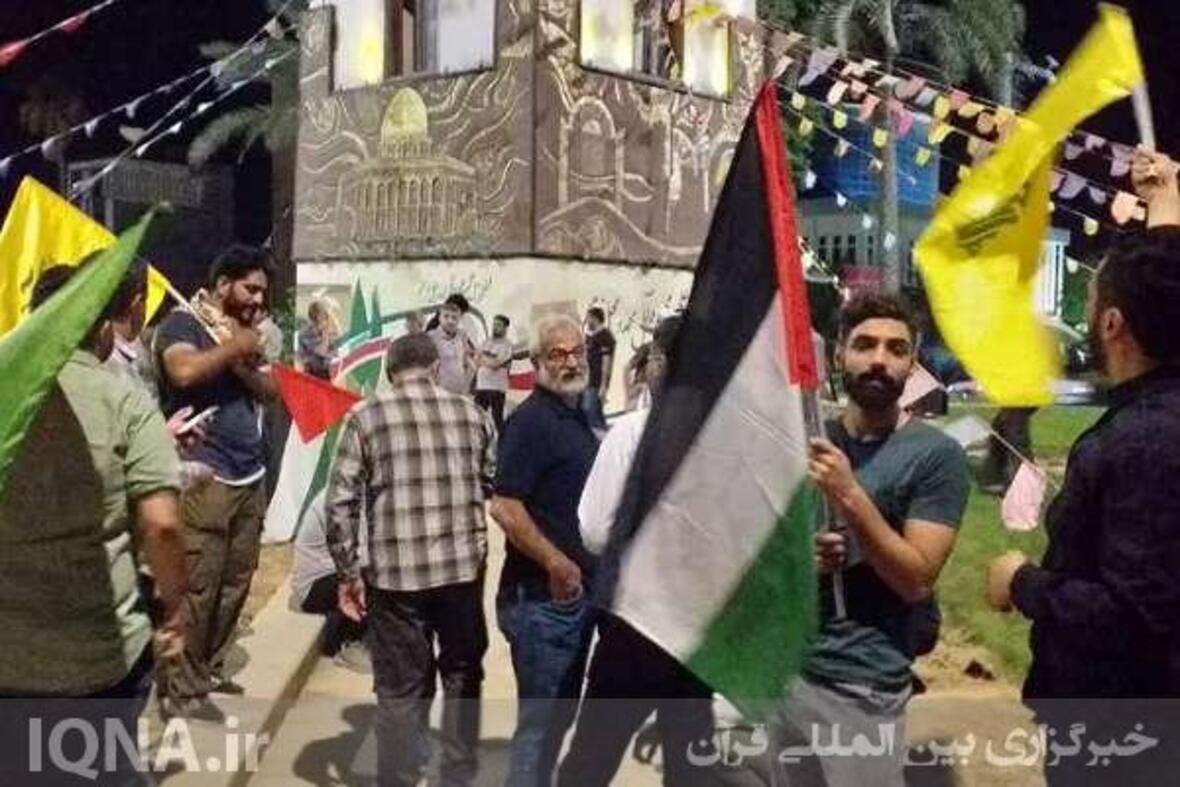 اجتماع در حمایت از مردم بی‌دفاع غزه در میدان قدس بندر بوشهر