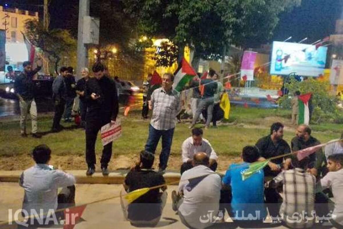 اجتماع در حمایت از مردم بی‌دفاع غزه در میدان قدس بندر بوشهر