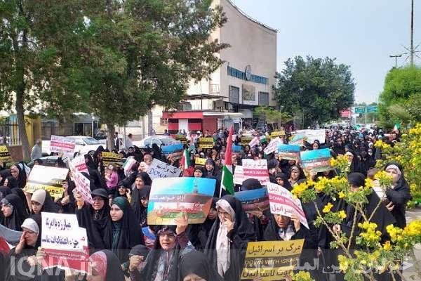 اجتماع بانوان قرآنی بوشهر به حمایت از کودکان غزه‌ای